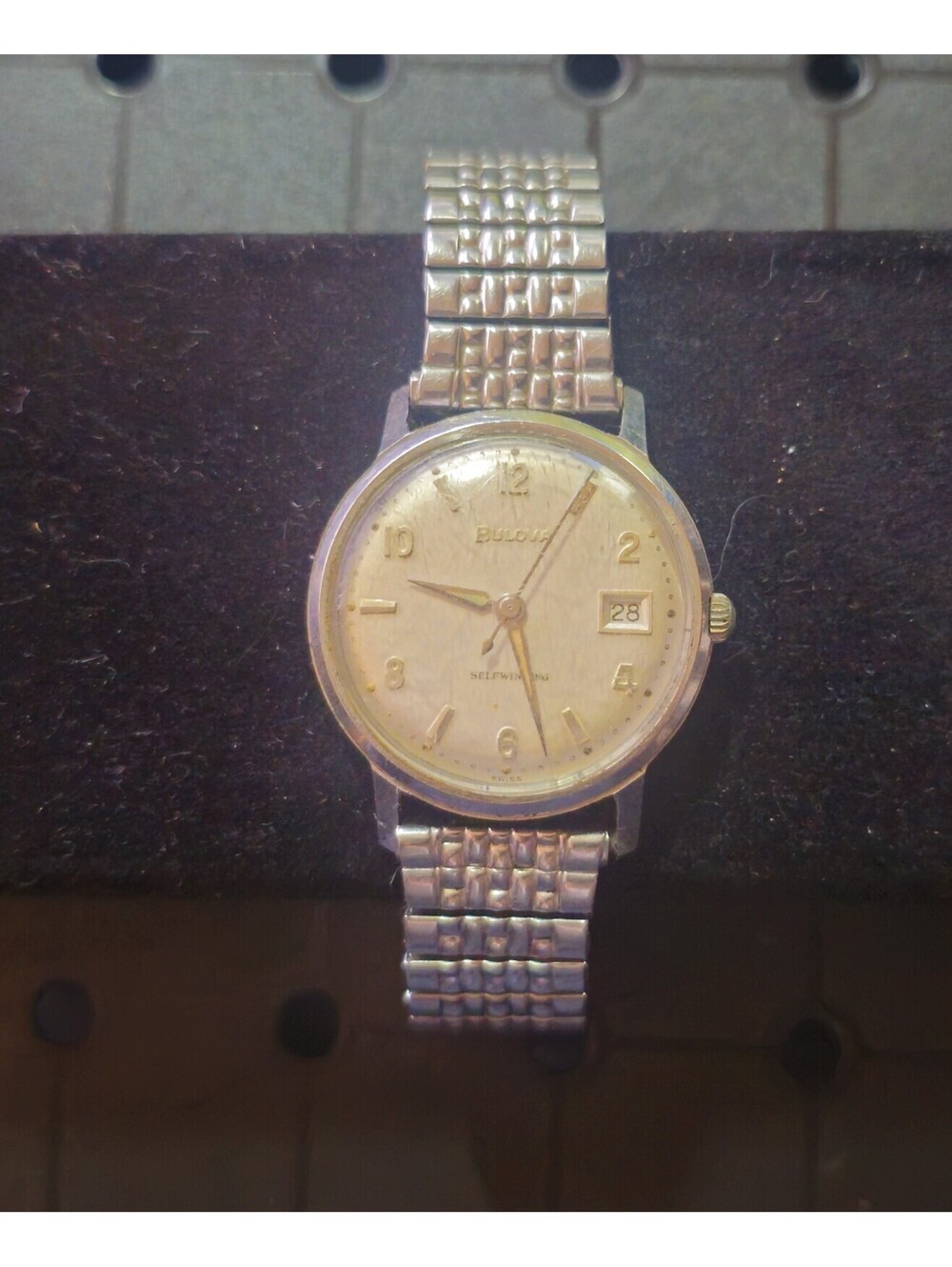Bulova N3 Automatic Self Winding Mens Wristwatch Watch Silver tone -Speidel Band